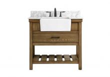 Elegant VF60136GN-BS - 36 Inch Single Bathroom Vanity in Green with Backsplash