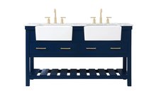 Elegant VF60160DBL - 60 Inch Double Bathroom Vanity in Blue