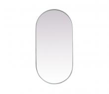 Elegant MR2A2448SIL - Metal Frame Oval Mirror 24x48 Inch in Silver