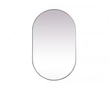 Elegant MR2A3048SIL - Metal Frame Oval Mirror 30x48 Inch in Silver