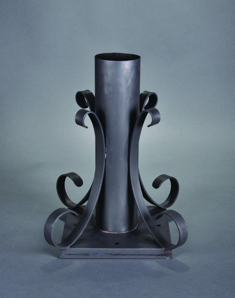 Dark Brass Pier Mount, Tall With Scroll Work.  Pipe 13&#34;  Box 7 1/2&#34; Width of scroll work 9