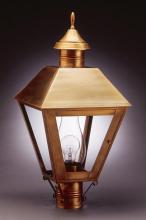 Northeast Lantern 1113-AB-CIM-CSG - Post Antique Brass Medium Base Socket With Chimney Clear Seedy Glass