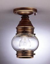 Northeast Lantern 2014-AB-MED-CSG - Onion Flush No Cage Antique Brass Medium Base Socket Clear Seedy Glass