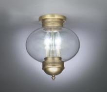 Northeast Lantern 2044-VG-MED-OPT - Onion Flush No Cage Verdi Gris Medium Base Socket Optic Glass