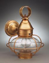 Northeast Lantern 2525-DB-MED-OPT-NS - Caged Onion Wall Dark Brass Medium Base Socket Optic Glass No Scroll