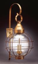 Northeast Lantern 2861-VG-MED-OPT - Caged Round Wall Raw Copper Medium Base Socket Optic Glass