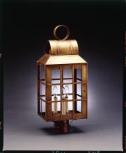 Northeast Lantern 8143-DAB-LT3-SMG - Culvert Top H-Bars Post Dark Antique Brass 3 Candelabra Sockets Seedy Marine Glass