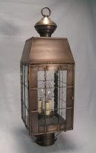 Northeast Lantern 8343-VG-LT3-SMG - H-Rod Post Verdi Gris 3 Candelabra Sockets Seedy Marine Glass