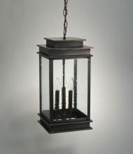 Northeast Lantern 8932-DB-LT3-CLR - Hanging Dark Brass 3 Candelabra Sockets Clear Glass