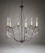 Northeast Lantern 959-VG-LT6-CRY - Hanging Verdi Gris 6 Candelabra Sockets With Crystals